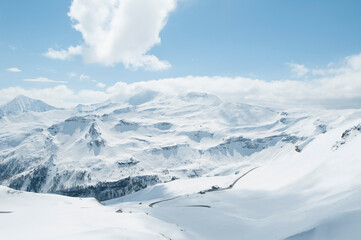 snow covered mountains