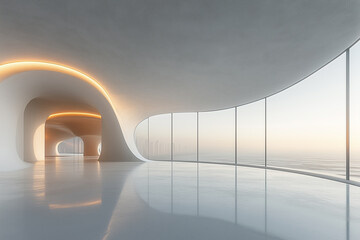 Obraz premium Interior Space of Modern Architecture in the Art Center