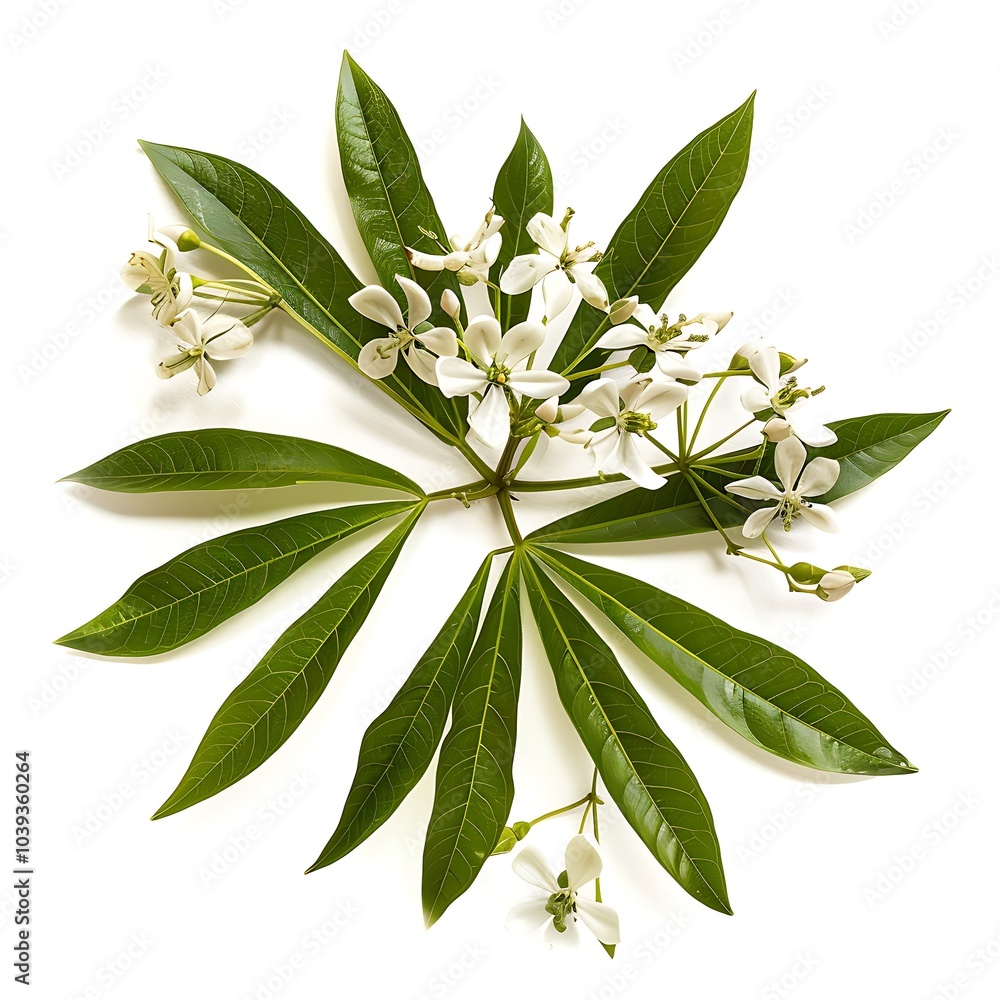 Wall mural umbrella plant flower isolated on white background.close up.