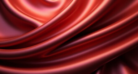 Obraz premium A deep vermilion stainless steel backdrop with dynamic folds, chrome plating, and cobalt tones. Shimmering felt textures complement the oil-draped surface.