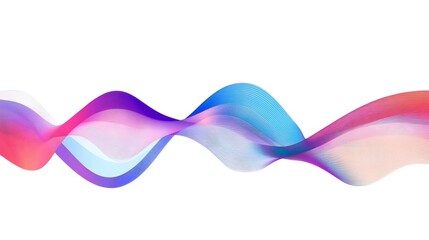 Abstract colorful wavy shape, 3d render