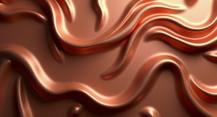 A brick-red copper backdrop with stylized folds, chrome plating, and zinc accents. Flowing shimmering fleece textures enhance the oil-draped surface.