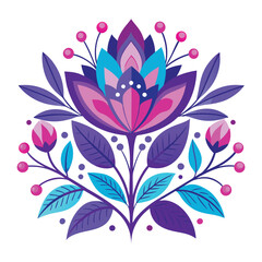 floral vector, Floral Templates in Illustrator, Vector, Image - FREE Download, Floral composition with colorful flower Converted, blue, purple with pink combined  floral vector