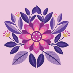floral vector, Floral Templates in Illustrator, Vector, Image - FREE Download, Floral composition with colorful flower Converted, blue, purple with pink combined  floral vector