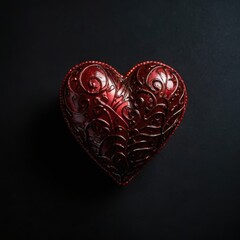 Love, Heart, Stone, Ruby, Red, Background, Black, Shiny
