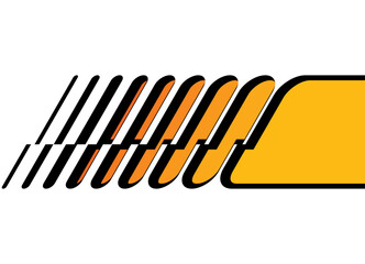Orange striped pattern. For sports car, boat, moto, sportswear, toy, Vector design element. Modern vector background. Place for text