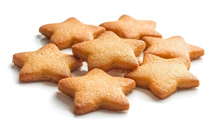 Cozy Star Shaped Cookies on White Background