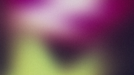 Purple pink green grainy color flow background, dark abstract noise texture poster, banner header cover backdrop design, copy space
