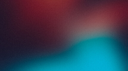 Red blue grainy color flow background, dark abstract noise texture poster, banner header cover backdrop design, copy space