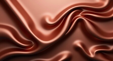 Fototapeta premium A reddish-brown stainless steel backdrop with smooth folds, chrome plating, and chrome accents. Shimmering twill silk textures flow across the oil-draped surface.