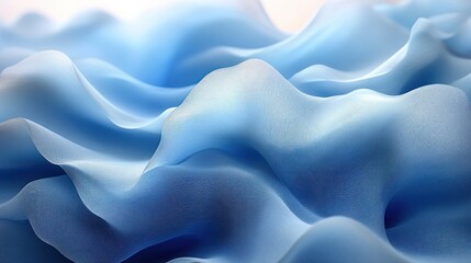 Obraz premium Soft, flowing blue fabric resembling gentle waves or clouds.