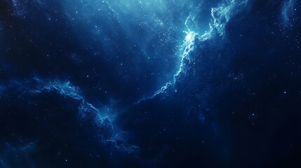 A deep, midnight blue background with a starry, celestial pattern and a tranquil, cosmic effect
