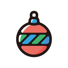 Christmas bauble outline icon for graphic design, apps and websites