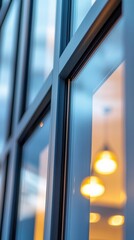Reflections Through Glass An Artistic Perspective of Urban Architecture at Dusk