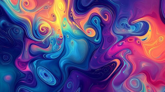 A vibrant, multi-colored background with swirling patterns and a gradient effect, creating a dynamic visual impact