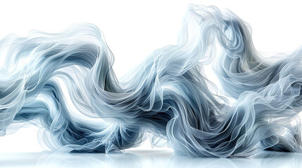 Fototapeta premium Dreamlike waves of soft, flowing fabric dance gracefully in tranquil light