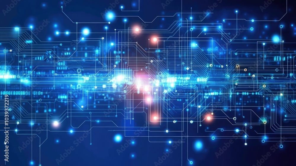 Poster abstract technology background with digital circuits