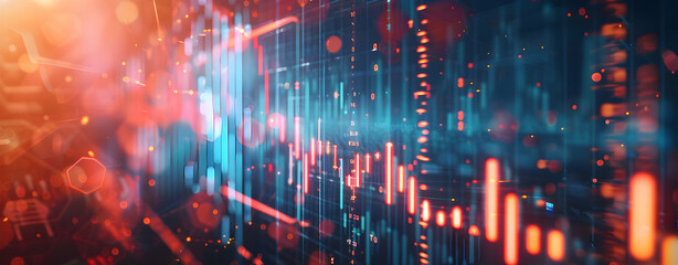 Fototapeta premium Investment Style Financial Market Graphs: Data and Trends