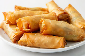 A plate of spring rolls