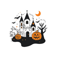 halloween spooky ilustrator,scary halloween night vector,cute halloween ghost character