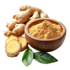 Fototapeta premium fresh and organic ginger spice isolated on transparent background