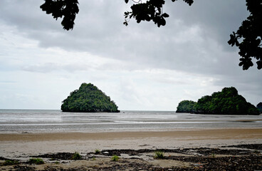 View of low tide. Andaman sea