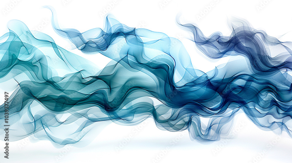 Poster flowing waves of color capture the essence of calm in an abstract aquatic scene