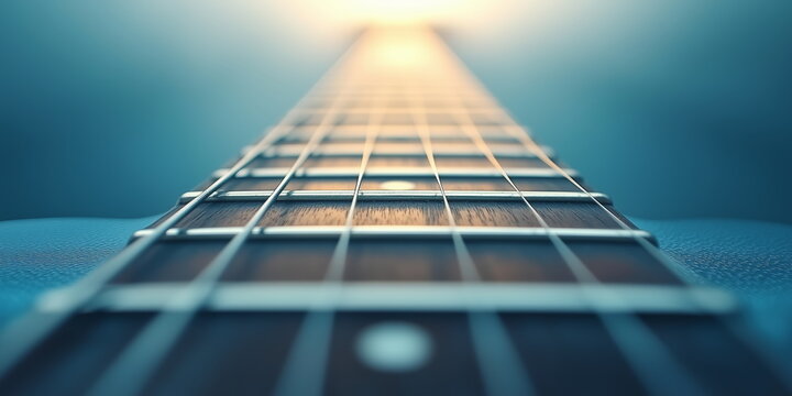 Guitar fingerboard and neck. 