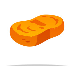 Cartoon chicken nugget vector isolated illustration