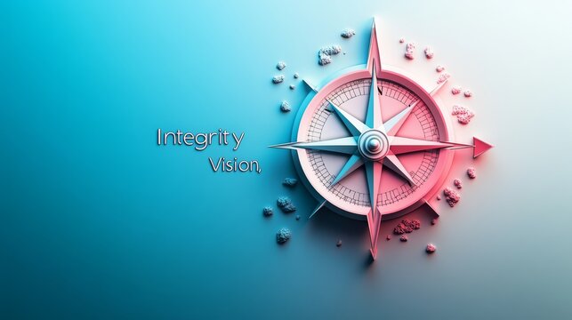 Compass with Arrows Pointing Towards Direction