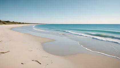 Beautiful empty tropical beach and sea landscape background. Created with Generative AI Technology