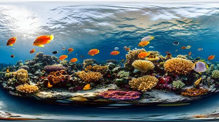 Underwater Coral Reef with Colorful Fish