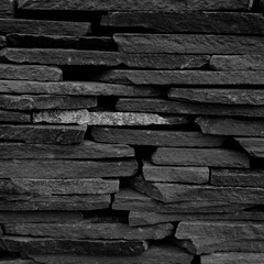 Pattern Of Stacked Natural Construction Stones For Wall Decoration Square Stock Photo
