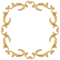 Antique gold frame transparent background
