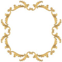 Elegant gold frame PNG
