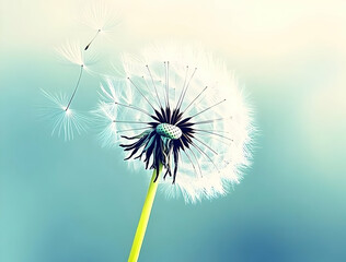 Dandelion Seed About to Take Flight