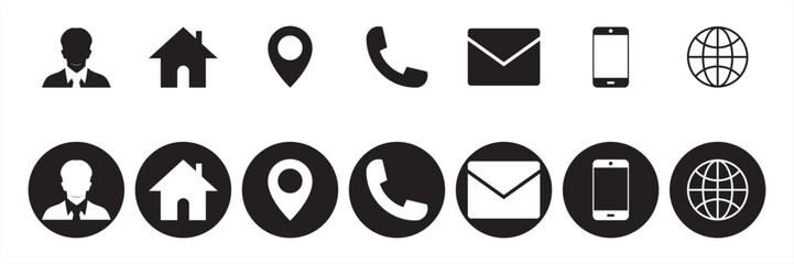 contact us icon, contact us web icon collection, website icon vector illustration