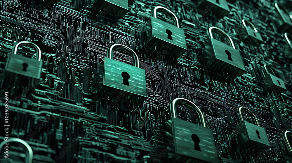 Poster exploring the intersection of technology and security the impact of digital locks on circuit boards 