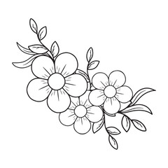 cute flowers with branches and leafs isolated icon vector illustration design
