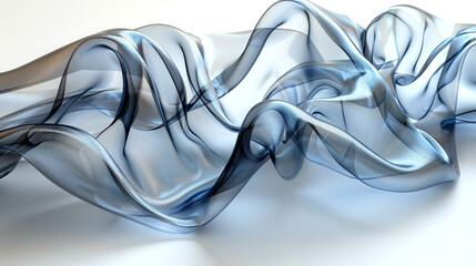 Gentle waves of translucent fabric ripple gracefully under soft lighting