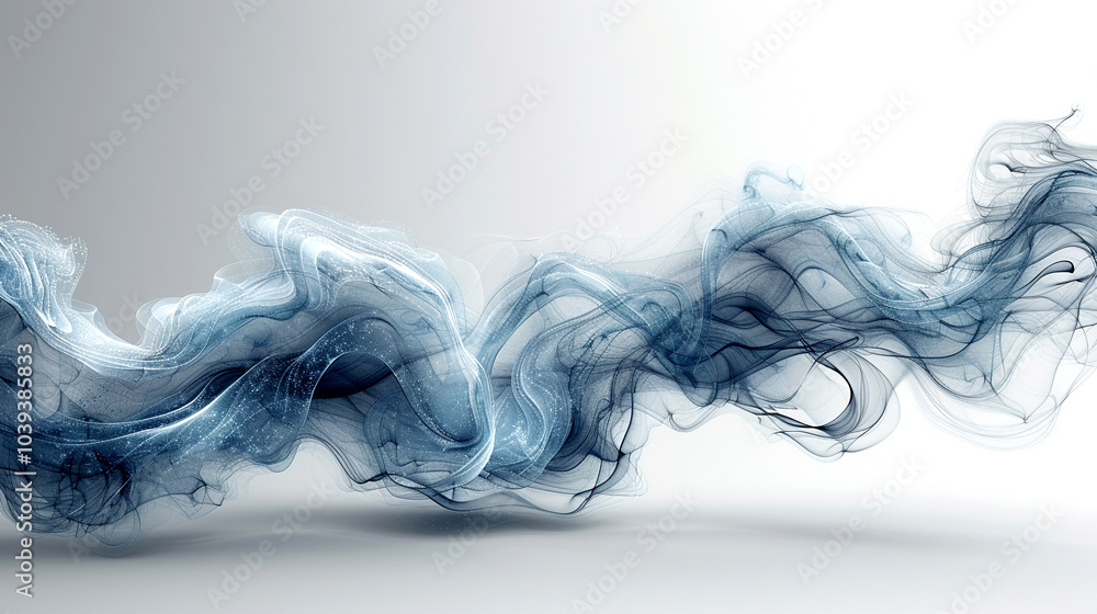 Poster flowing waves of blue and white create a mesmerizing visual experience in stillness