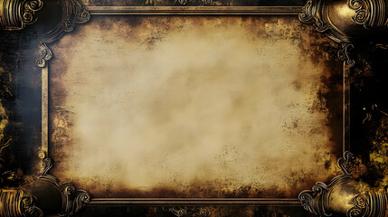 Ornate Blank Parchment in Decorative Frame