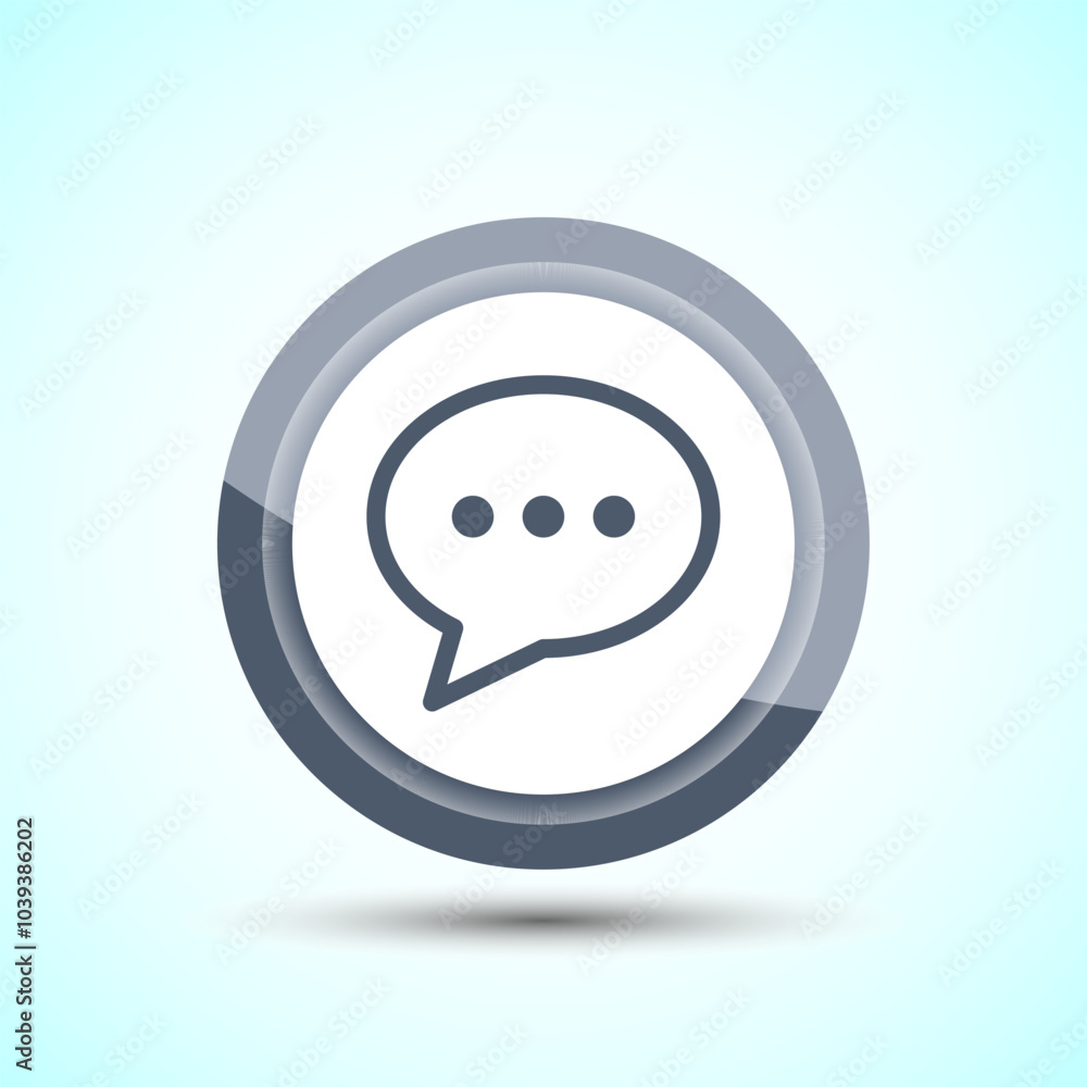 Poster chat icon design illustration, message sign symbol for apps and websites, gray color button design
