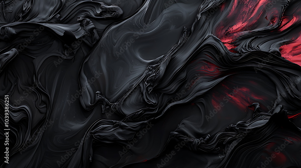 Fototapete exploring the depths of abstract black and red fluid textures a journey through artistic expression 