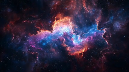 Fototapeta premium Stunning colorful nebula in deep space a cosmic marvel of bright colors and stellar formation