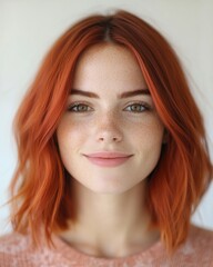 Fototapeta premium Confident Redhead Woman Portrait with Bold Expression