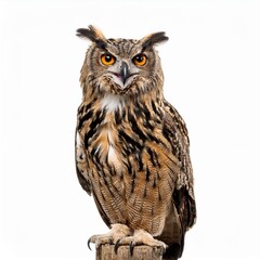 Fototapeta premium アフリカワシミミズク（Spotted Eagle Owl on white background） 