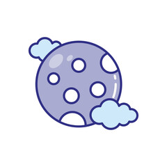 Full Moon vector icon stock illustration