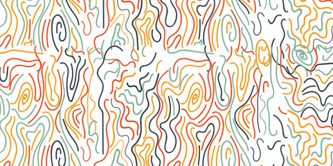 Hand drawn abstract shape seamless pattern background