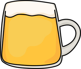 Beer glass on white background. Vector illustration.